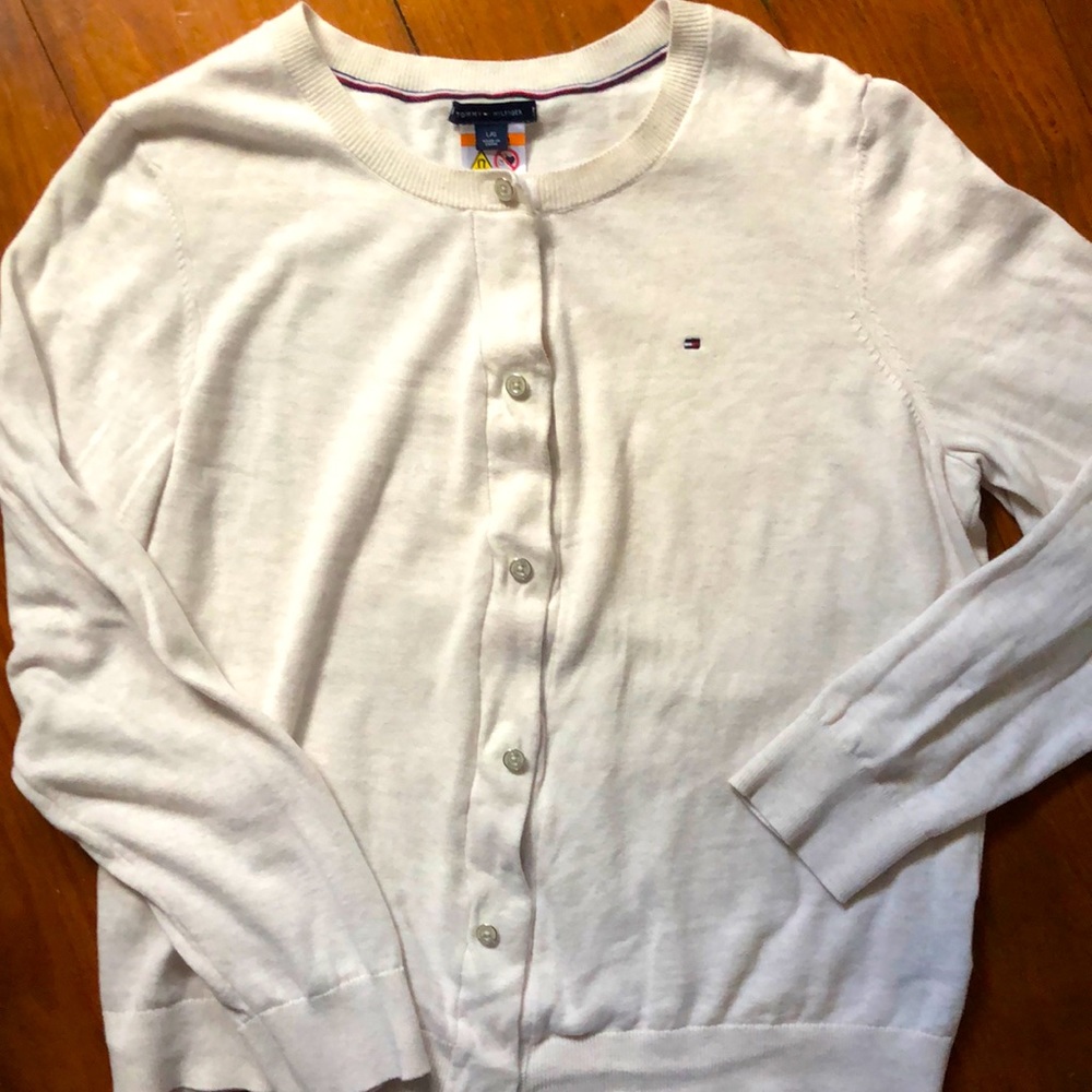 Tommy Hilfiger Large Cream Cardigan with magnetic closure